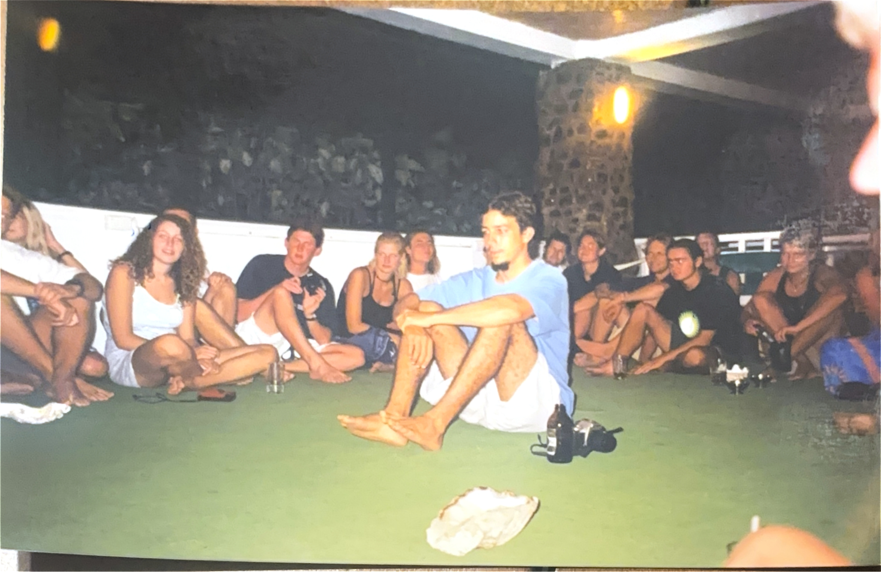 Group gathering on the island, Fiji
